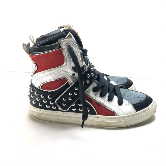 DSQUARED2 Other - Dsquared2 Leather Nubuck Studded High Tops sz 42